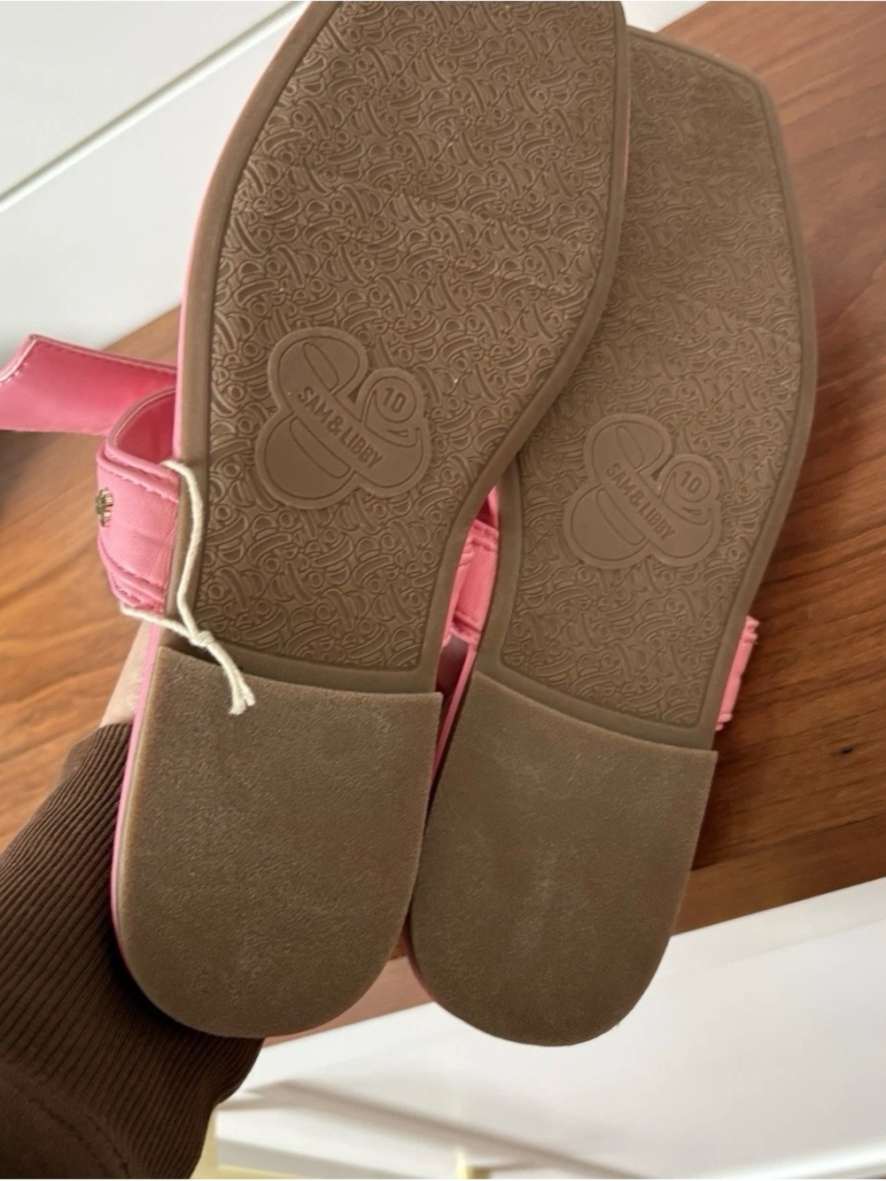 New Sam & Libby Tia Pink Bow Womens Sandals Flip Flops Slides Preppy Coquette 10 - Picture 5 of 6